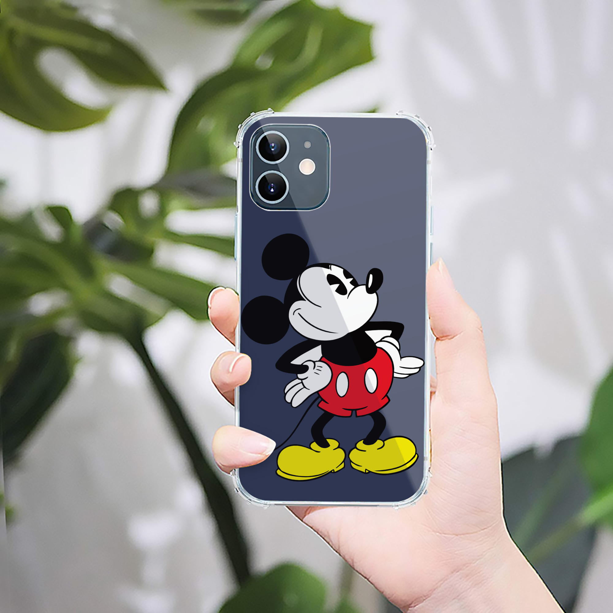 （画像用） ミッキーマウス Mickey Mouse 【iPhone 12シリーズ対応】透明スマホケース（クリアソフトケース）